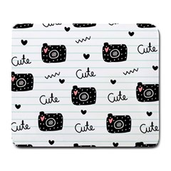 Cute Cameras Doodles Hand Drawn Large Mousepad