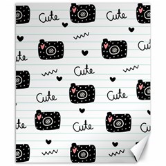 Cute Cameras Doodles Hand Drawn Canvas 8  X 10 