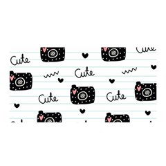 Cute Cameras Doodles Hand Drawn Satin Wrap 35  X 70  by Cowasu