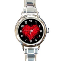 Heart Brain Mind Psychology Doubt Round Italian Charm Watch