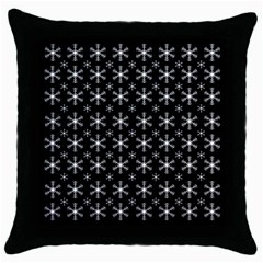 Snowflakes Background Pattern Throw Pillow Case (black)