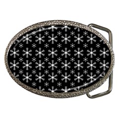 Snowflakes Background Pattern Belt Buckles