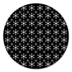 Snowflakes Background Pattern Magnet 5  (round)