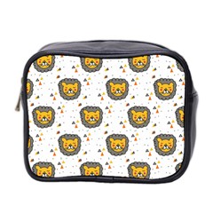 Lion Heads Pattern Design Doodle Mini Toiletries Bag (two Sides) by Cowasu