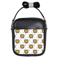 Lion Heads Pattern Design Doodle Girls Sling Bag by Cowasu