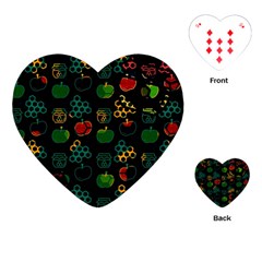 Apples Honey Honeycombs Pattern Playing Cards Single Design (heart) by Cowasu