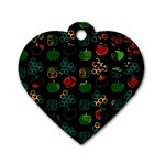 Apples Honey Honeycombs Pattern Dog Tag Heart (One Side) Front