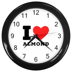 I Love Almond  Wall Clock (black)