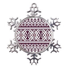 Illustration Ukrainian Folk Seamless Pattern Ornament Metal Large Snowflake Ornament by Cowasu