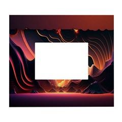 Fire Flame Burn Hot Heat Light Burning Orange White Wall Photo Frame 5  X 7  by Cowasu