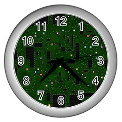 Circuit Board Conductor Tracks Wall Clock (silver)