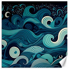 Waves Ocean Sea Abstract Whimsical Abstract Art Canvas 16  X 16 