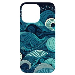 Waves Ocean Sea Abstract Whimsical Abstract Art Iphone 14 Pro Max Black Uv Print Case by Cowasu