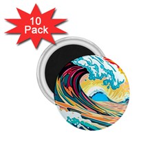 Ai Generated Waves Ocean Sea Tsunami Nautical Blue Sea (2) 1 75  Magnets (10 Pack) 