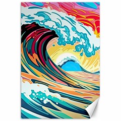 Ai Generated Waves Ocean Sea Tsunami Nautical Blue Sea (2) Canvas 20  X 30 