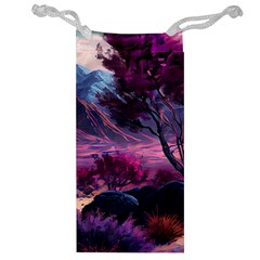 Landscape Landscape Painting Purple Purple Trees Jewelry Bag