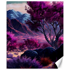 Landscape Landscape Painting Purple Purple Trees Canvas 8  X 10 
