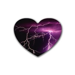 Storm Flashlight Space Nature Rubber Coaster (heart)