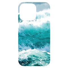 Ai Generated Waves Ocean Sea Tsunami Nautical Blue Sea Iphone 14 Pro Max Black Uv Print Case by Cowasu