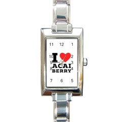 I Love Acai Berry Rectangle Italian Charm Watch by ilovewhateva