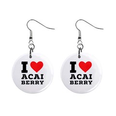 I love acai berry Mini Button Earrings