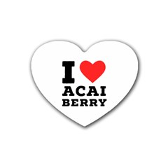 I Love Acai Berry Rubber Coaster (heart)