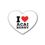 I love acai berry Rubber Coaster (Heart) Front