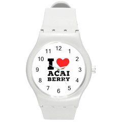 I love acai berry Round Plastic Sport Watch (M)