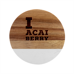 I love acai berry Marble Wood Coaster (Round)