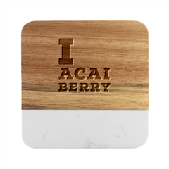 I love acai berry Marble Wood Coaster (Square)