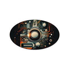 Illustrations Technology Robot Internet Processor Sticker (oval) by Cowasu