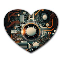 Illustrations Technology Robot Internet Processor Heart Mousepad by Cowasu