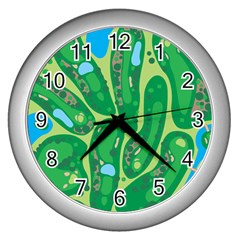 Golf Course Par Golf Course Green Wall Clock (silver)