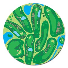 Golf Course Par Golf Course Green Magnet 5  (round)