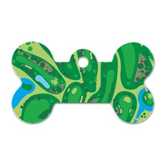 Golf Course Par Golf Course Green Dog Tag Bone (Two Sides)