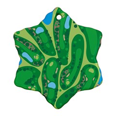 Golf Course Par Golf Course Green Ornament (Snowflake)