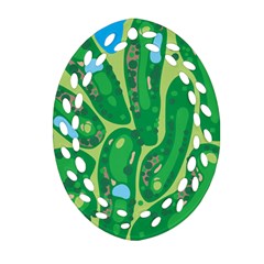 Golf Course Par Golf Course Green Ornament (Oval Filigree)