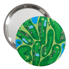 Golf Course Par Golf Course Green 3  Handbag Mirrors