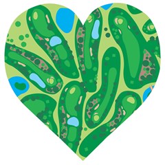 Golf Course Par Golf Course Green Wooden Puzzle Heart