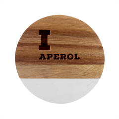 I Love Aperol Marble Wood Coaster (round) by ilovewhateva