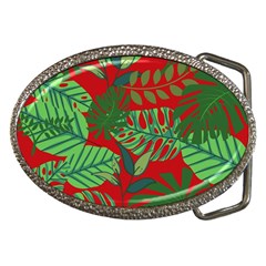 Leaves Leaf Nature Pattern Red Green Belt Buckles