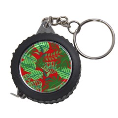 Leaves Leaf Nature Pattern Red Green Measuring Tape by Cowasu