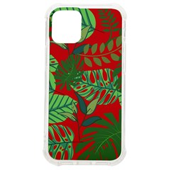 Leaves Leaf Nature Pattern Red Green Iphone 12 Mini Tpu Uv Print Case	 by Cowasu