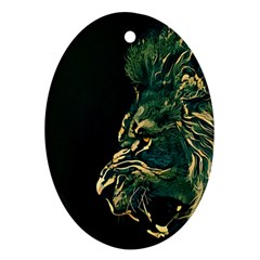 Angry Male Lion Ornament (oval)