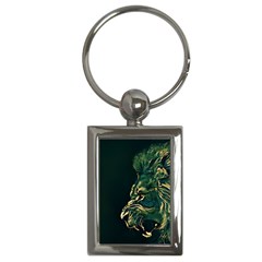 Angry Male Lion Key Chain (rectangle)