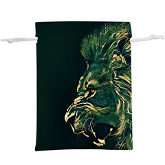 Angry Male Lion Lightweight Drawstring Pouch (xl) by Cowasu