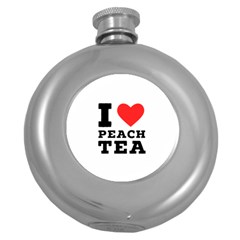 I Love Peach Tea Round Hip Flask (5 Oz) by ilovewhateva
