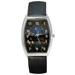 New York Night Central Park Skyscrapers Skyline Barrel Style Metal Watch