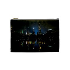 New York Night Central Park Skyscrapers Skyline Cosmetic Bag (medium) by Cowasu