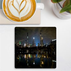 New York Night Central Park Skyscrapers Skyline Uv Print Square Tile Coaster  by Cowasu